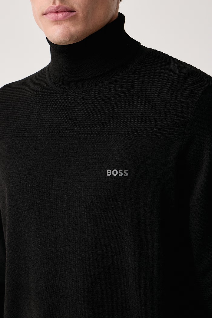 Maglione da uomo con misto lana KN_Momentum-X TN BOSS Green 50568950 nero