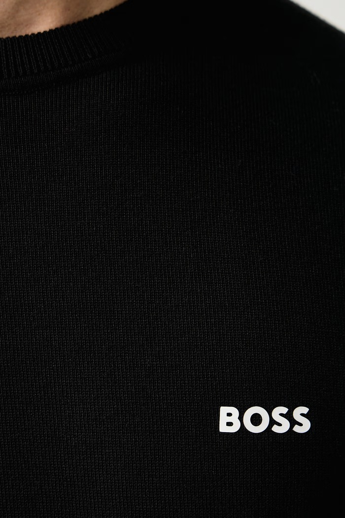 Πουλόβερ ανδρικό βαμβακερό KN_Ever-X CN BOSS Green μαύρο 50556145