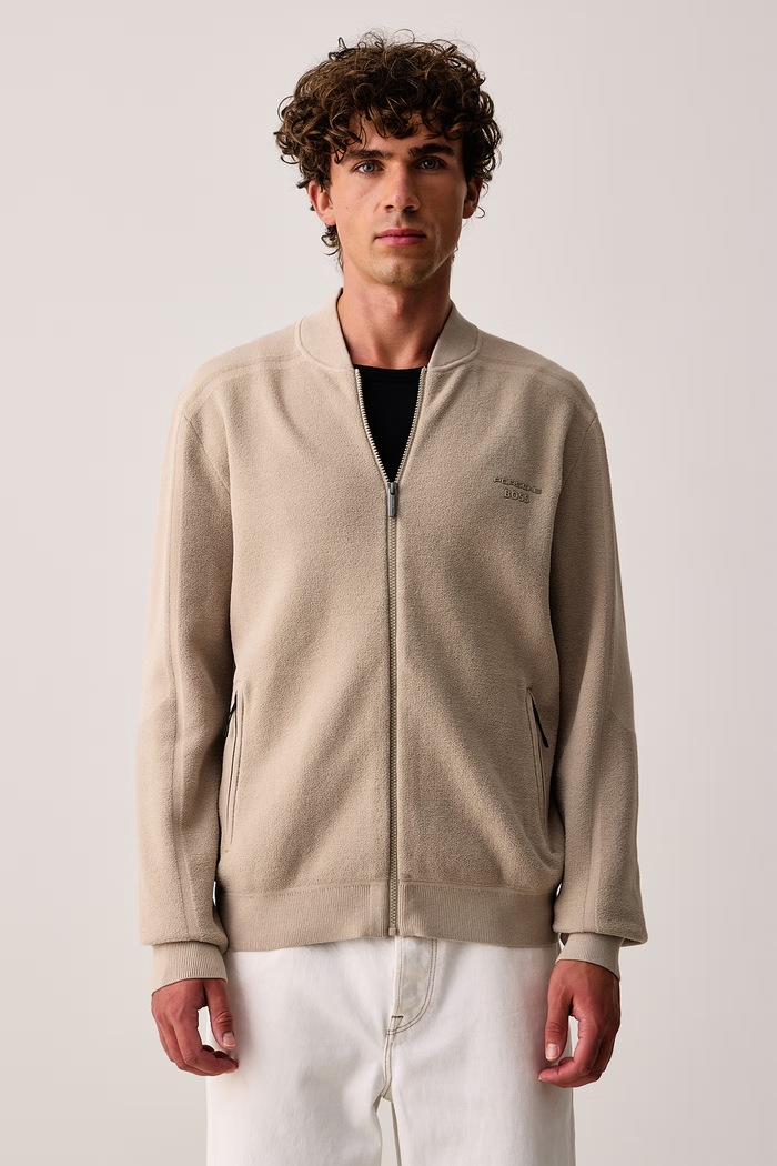 BOSS Green Dukserica za muškarce KN_PS Icons70 FZ bež 50568983
