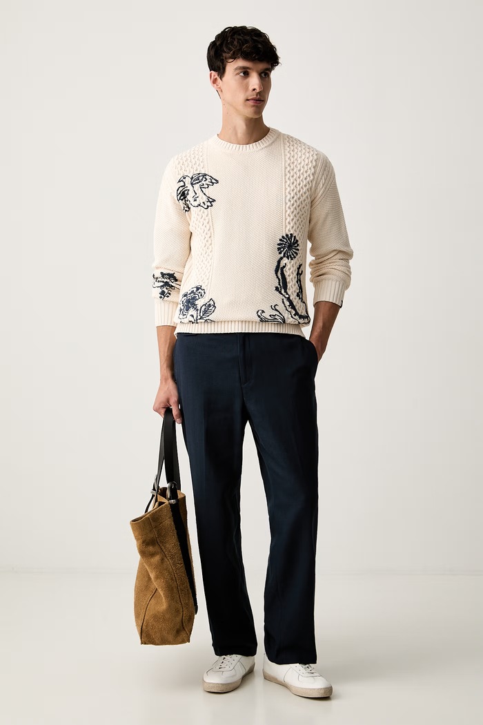 Scotch & Soda sweter męski bawełniany 183605 beżowy AW26