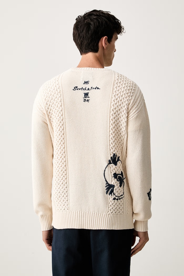 Odzież Scotch & Soda sweter męski bawełniany 183605 beżowy
