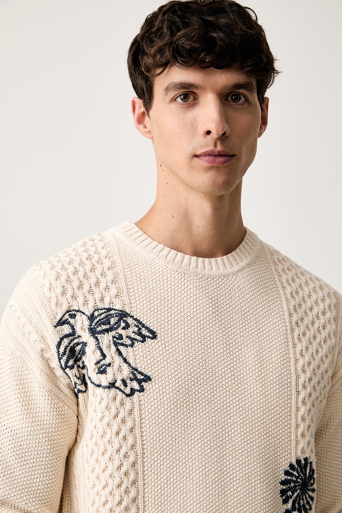 Scotch & Soda sweter męski bawełniany beżowy 183605