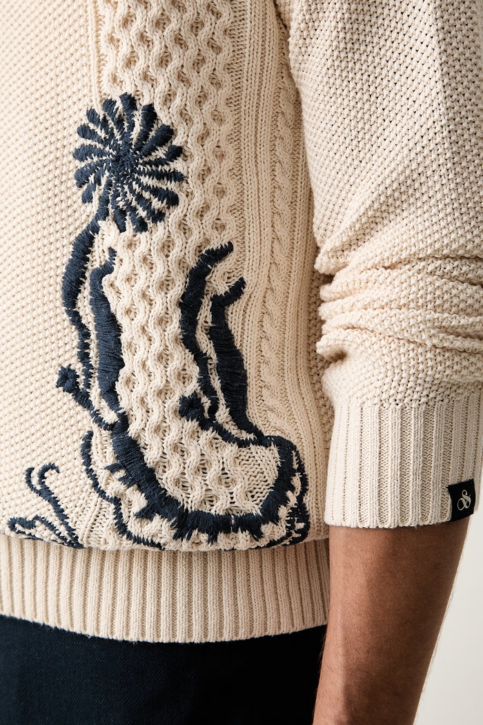 Scotch & Soda sweter męski bawełniany 183605 beżowy