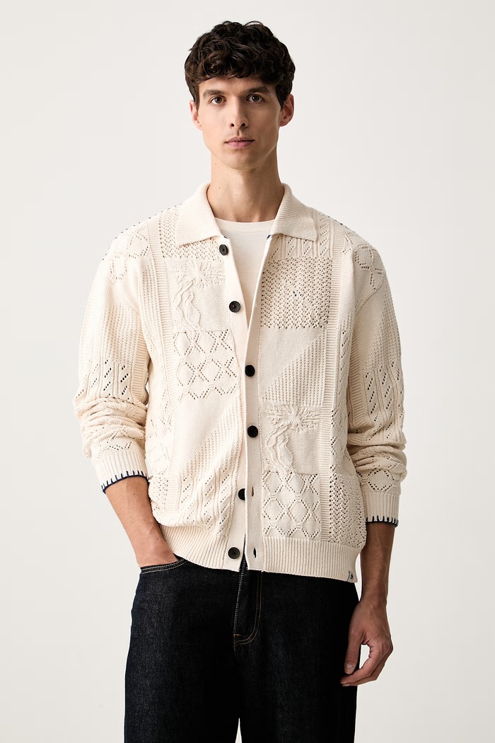 Scotch & Soda kardigan męski bawełniany beżowy 183604