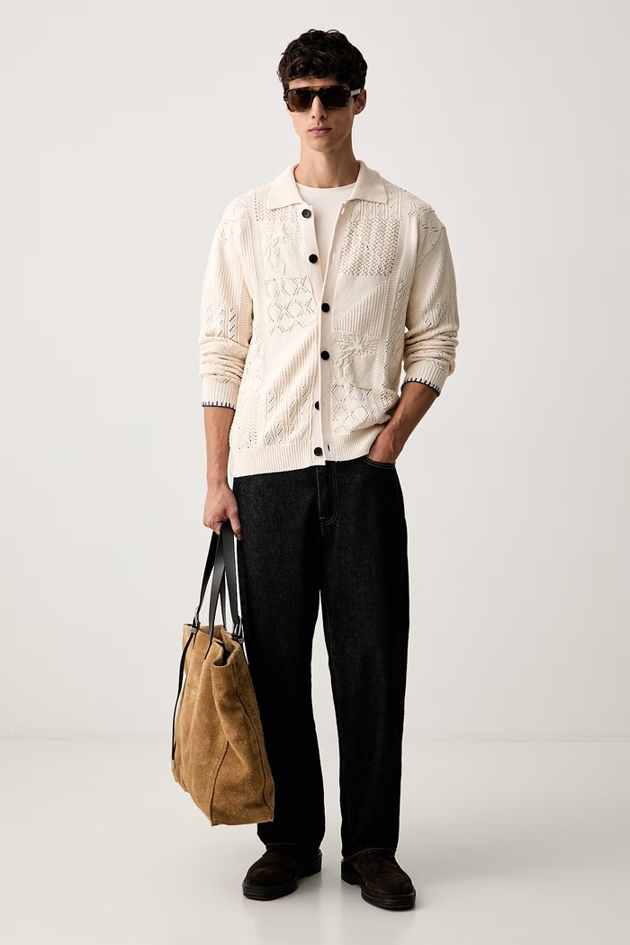 Scotch & Soda kardigan męski bawełniany 183604 beżowy AW26