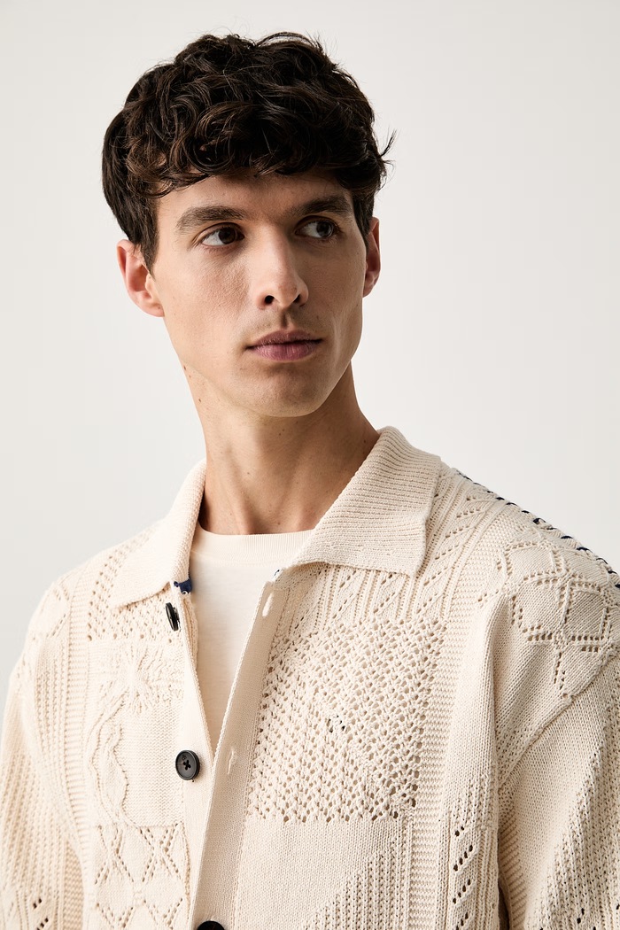 Scotch & Soda kardigan męski bawełniany beżowy 183604
