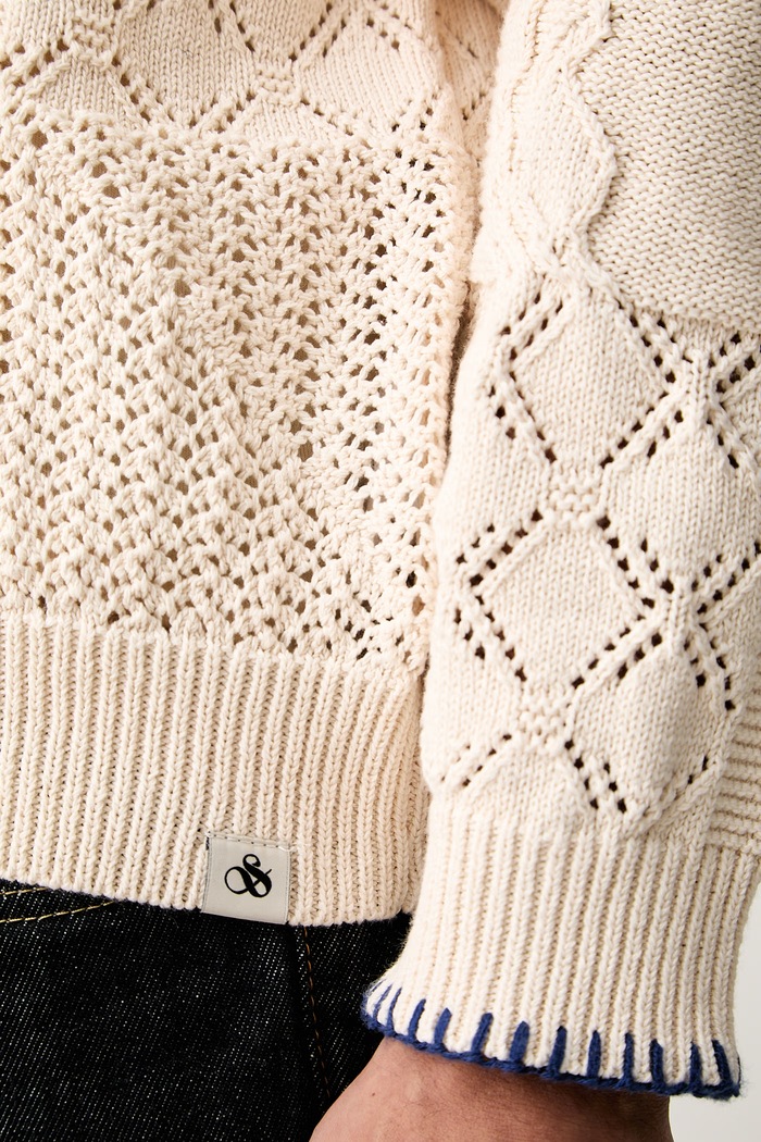 Scotch & Soda kardigan męski bawełniany 183604 beżowy