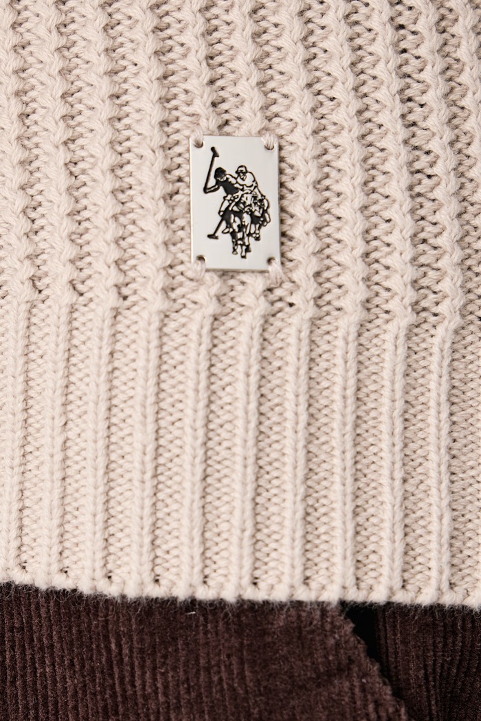 Kardigan męski bawełniany SHAWL COLLAR KNIT U.S. Polo Assn. beżowy MUP5427