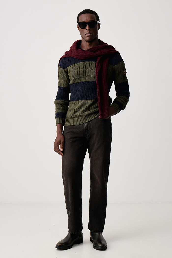 Hackett London Sweter męski bawełniany HM7000291 granatowy AW26