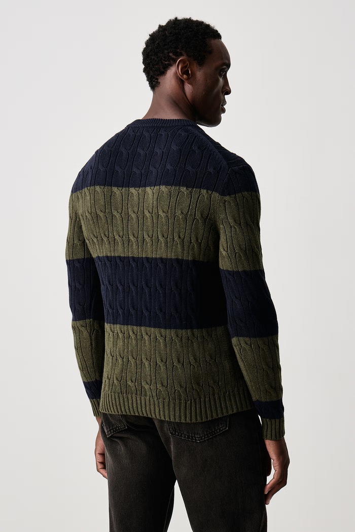 Odzież Hackett London Sweter męski bawełniany HM7000291 granatowy