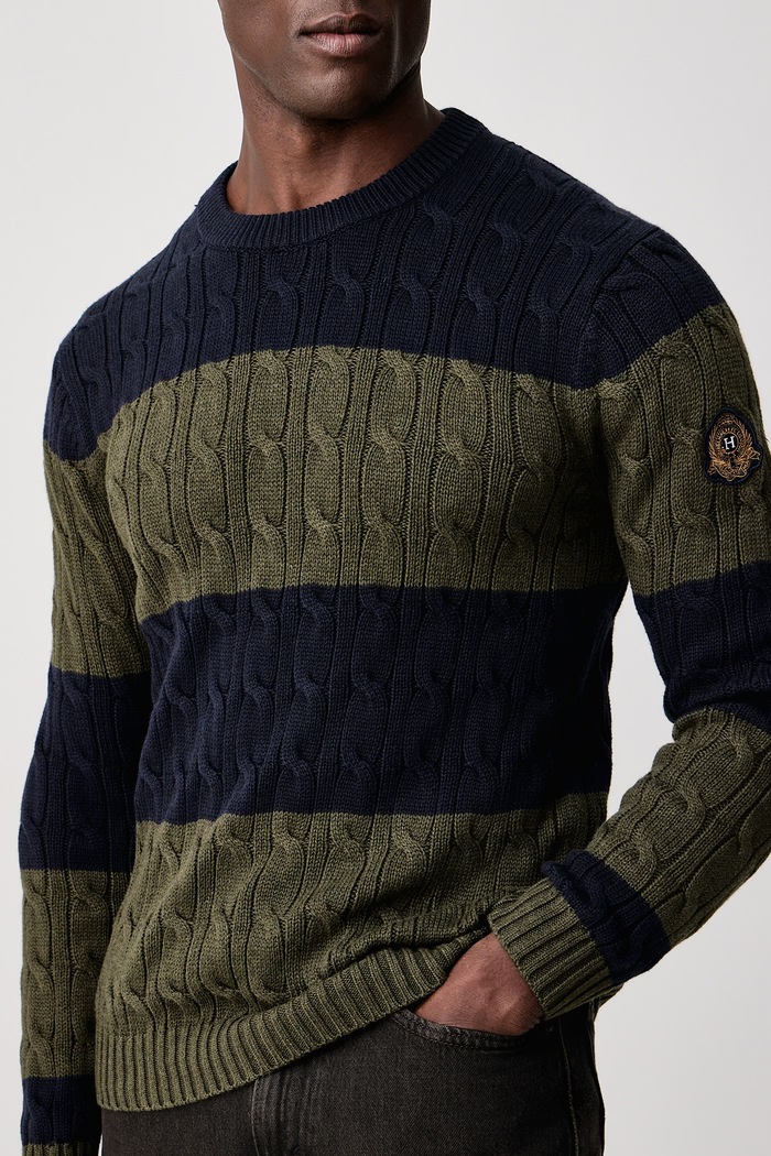Sweter męski bawełniany Hackett London HM7000291 granatowy