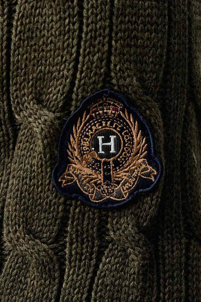 Sweter męski bawełniany Hackett London granatowy HM7000291