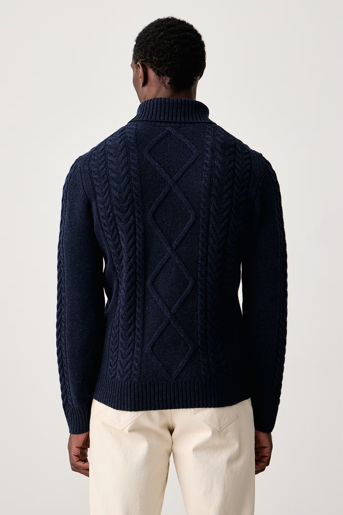 Odzież Hackett London Golf męski z wełną merino HM7000289 granatowy