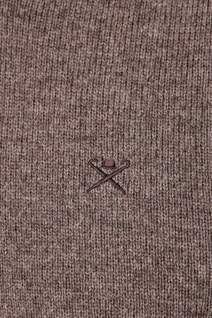 Sweter męski wełniany Hackett London brązowy HM7000287