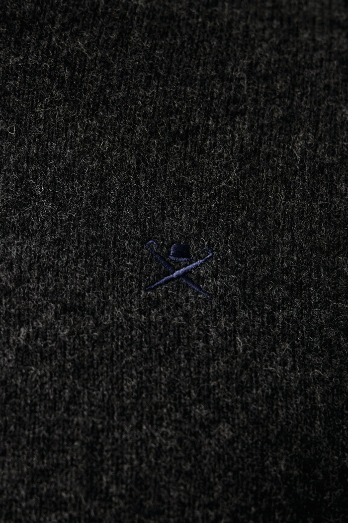Sweter męski wełniany Hackett London szary HM7000287