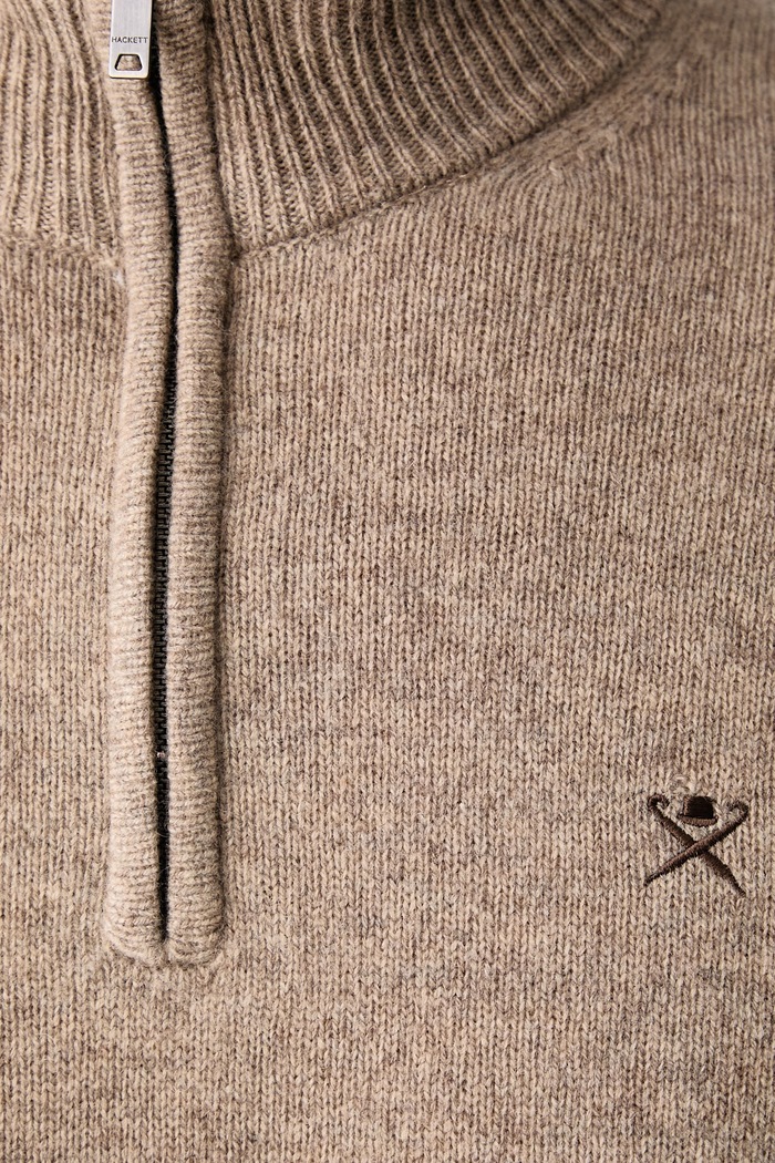 Sweter męski wełniany Hackett London beżowy HM7000286