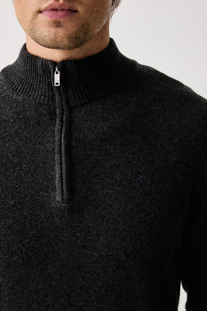 Sweter męski wełniany Hackett London HM7000286 szary