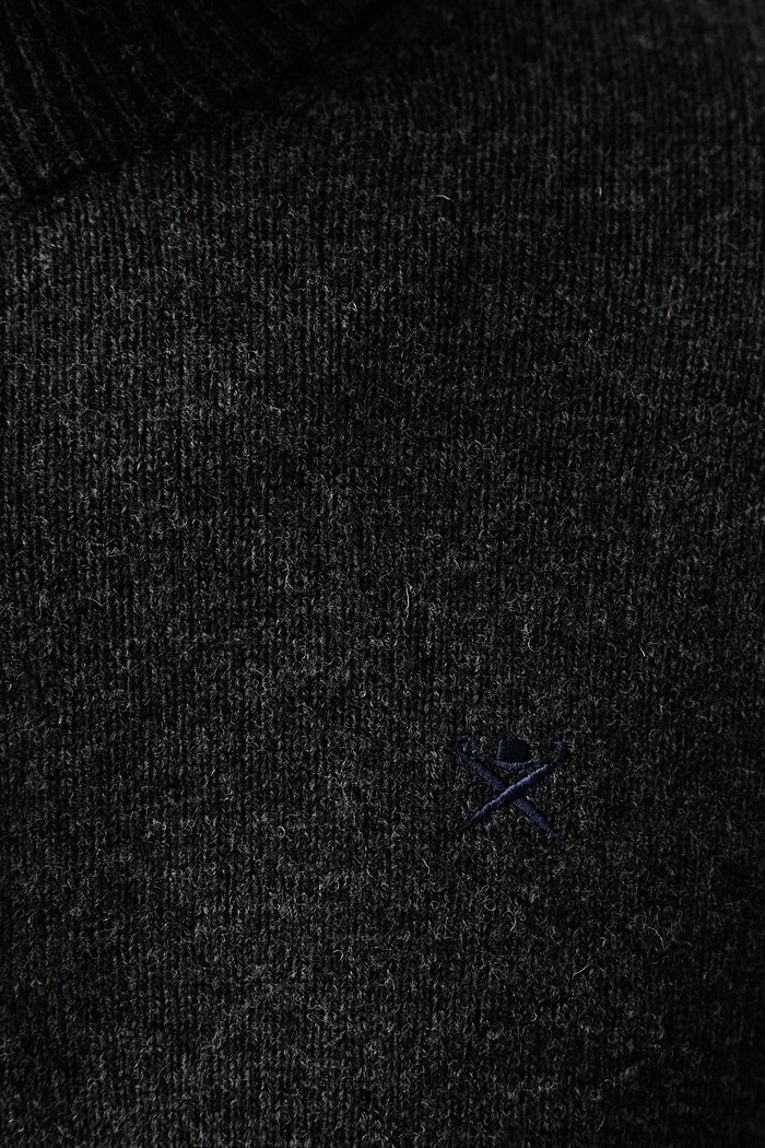 Sweter męski wełniany Hackett London szary HM7000286