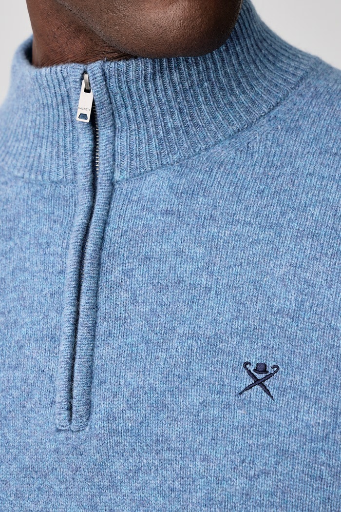 Sweter męski wełniany Hackett London HM7000286 niebieski