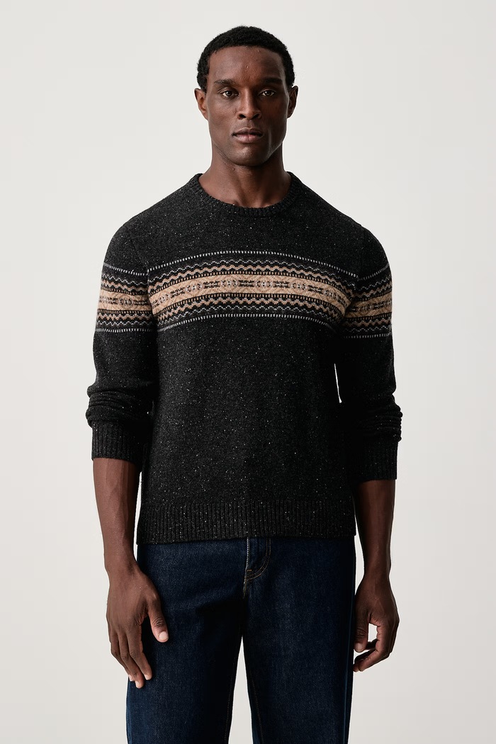 Hackett London Sweter męski z wełny merino szary HM7000269