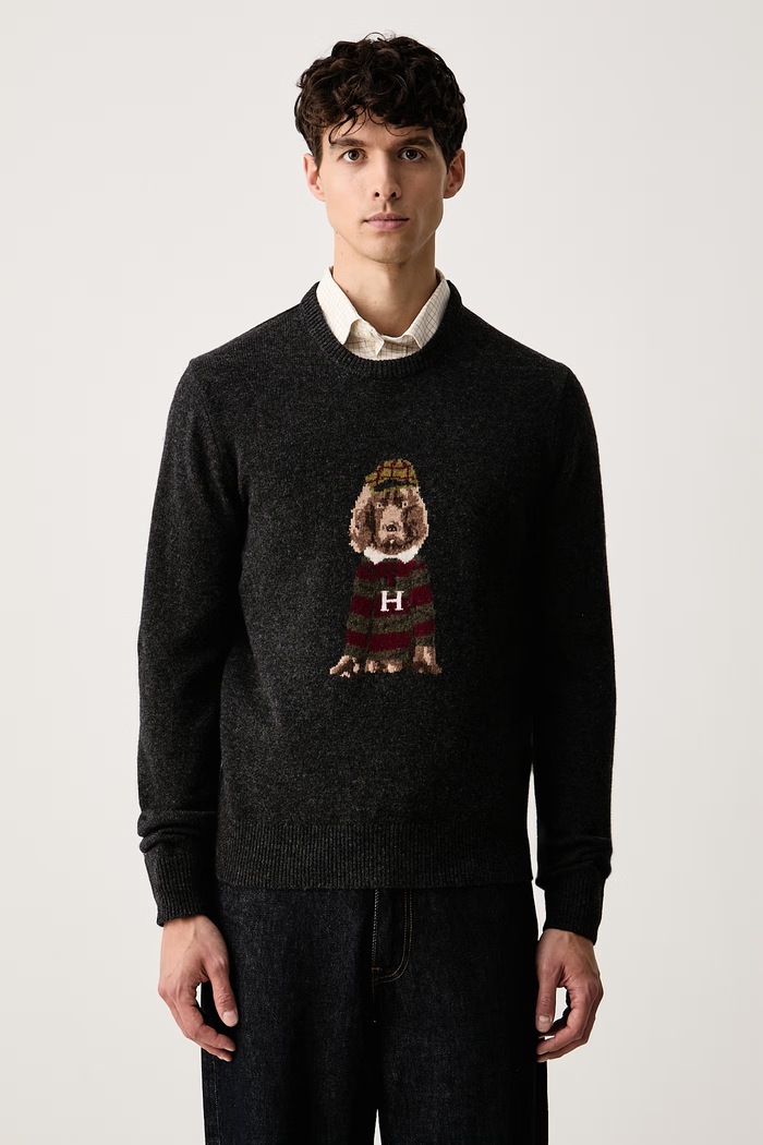 Hackett London sweter damski wełniany szary HM7000259