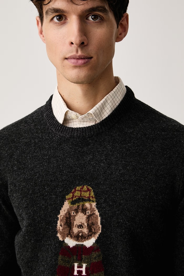 Hackett London sweter damski wełniany szary HM7000259
