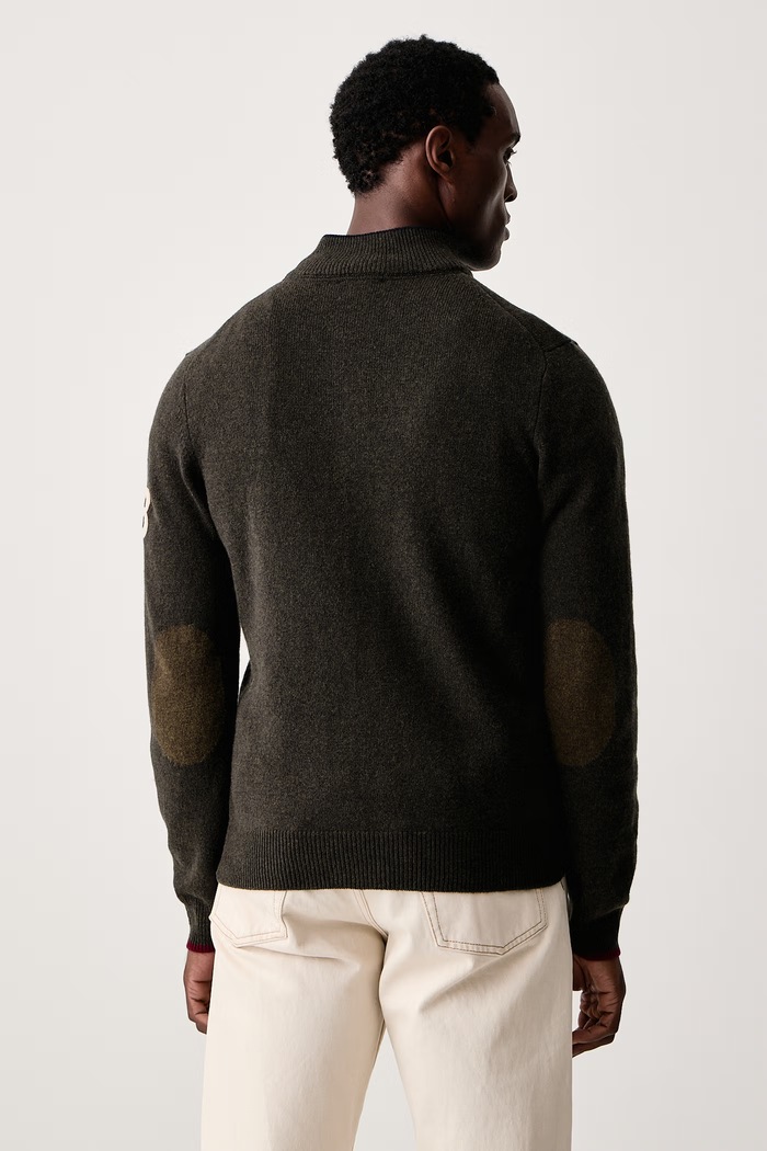 Odzież Hackett London Sweter męski z wełny merino HM7000258 zielony