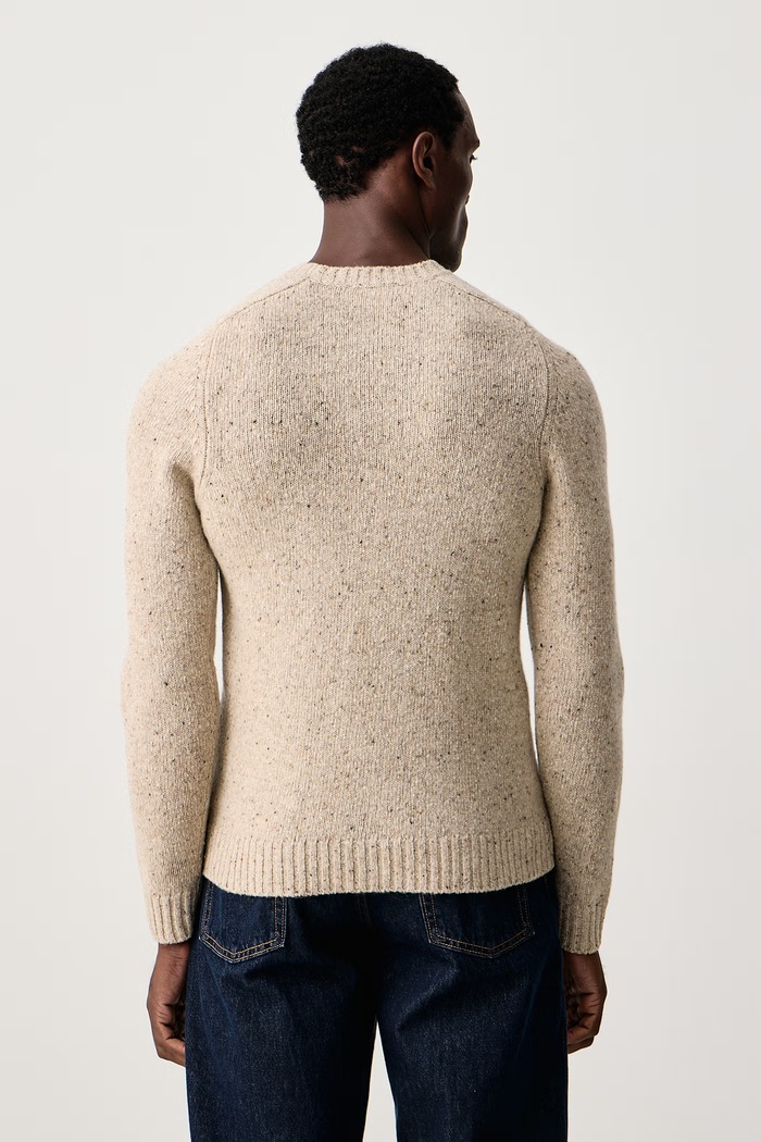 Odzież Hackett London Sweter męski z wełny merino HM7000253 beżowy