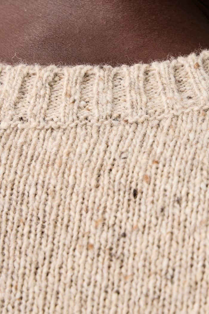 Sweter męski z wełny merino Hackett London beżowy HM7000253
