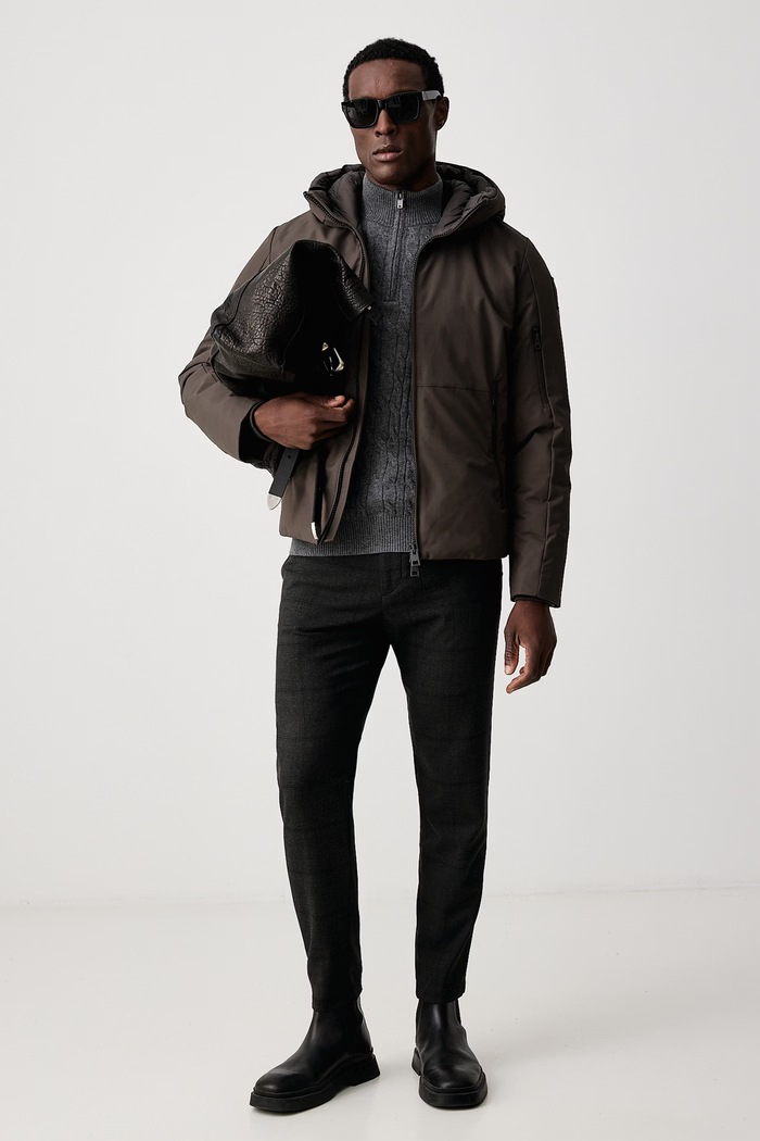 Hackett London Sweter męski wełniany HM7000251 szary AW26