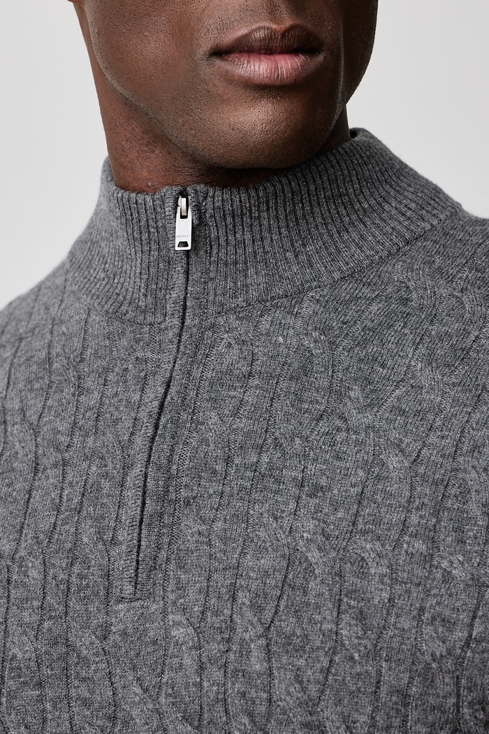 Sweter męski wełniany Hackett London HM7000251 szary