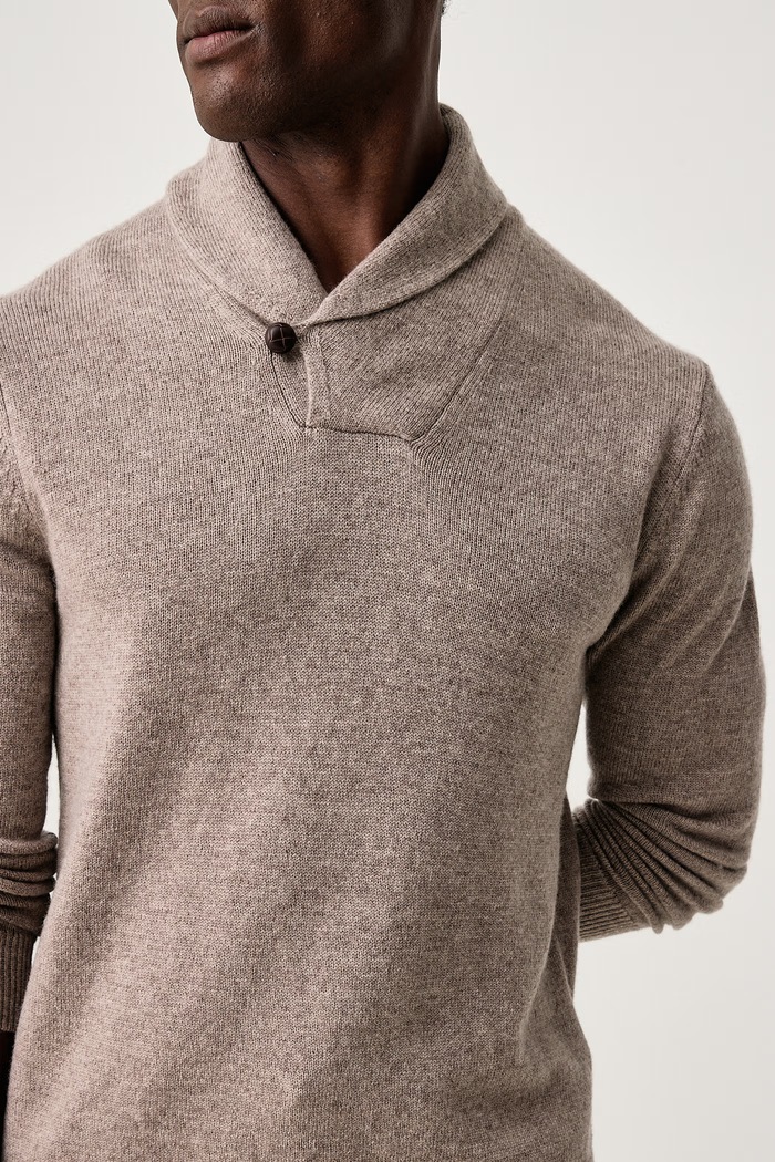 Sweter męski z wełną merino Hackett London HM7000246 beżowy