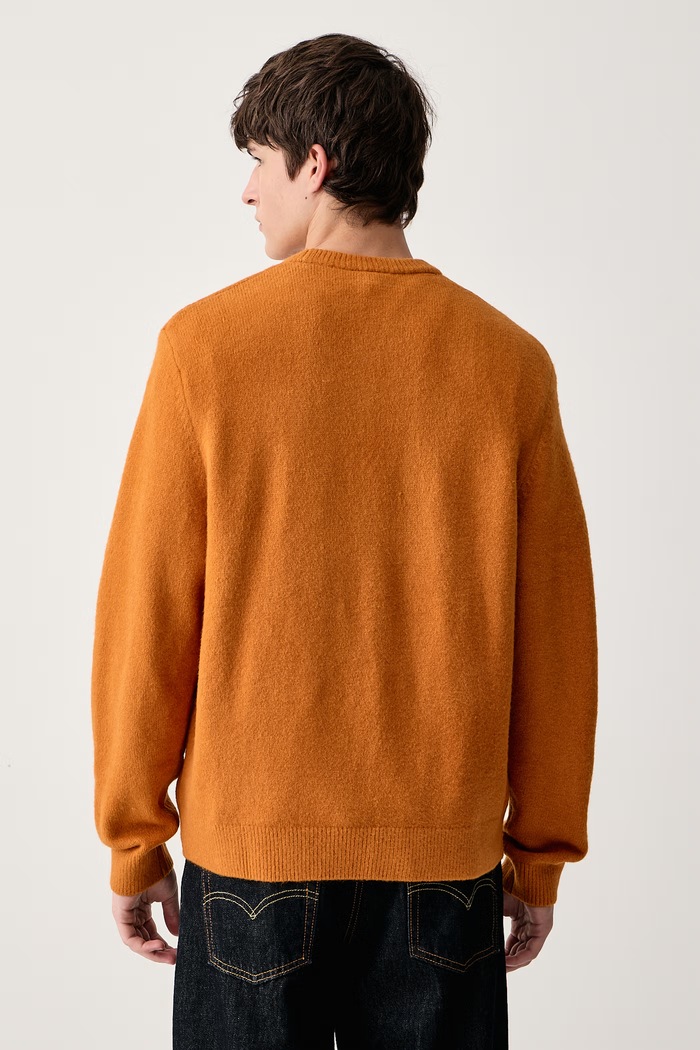 Odzież adidas Originals Sweter męski z wełną Trefoil Essentials LC7650 pomarańczowy