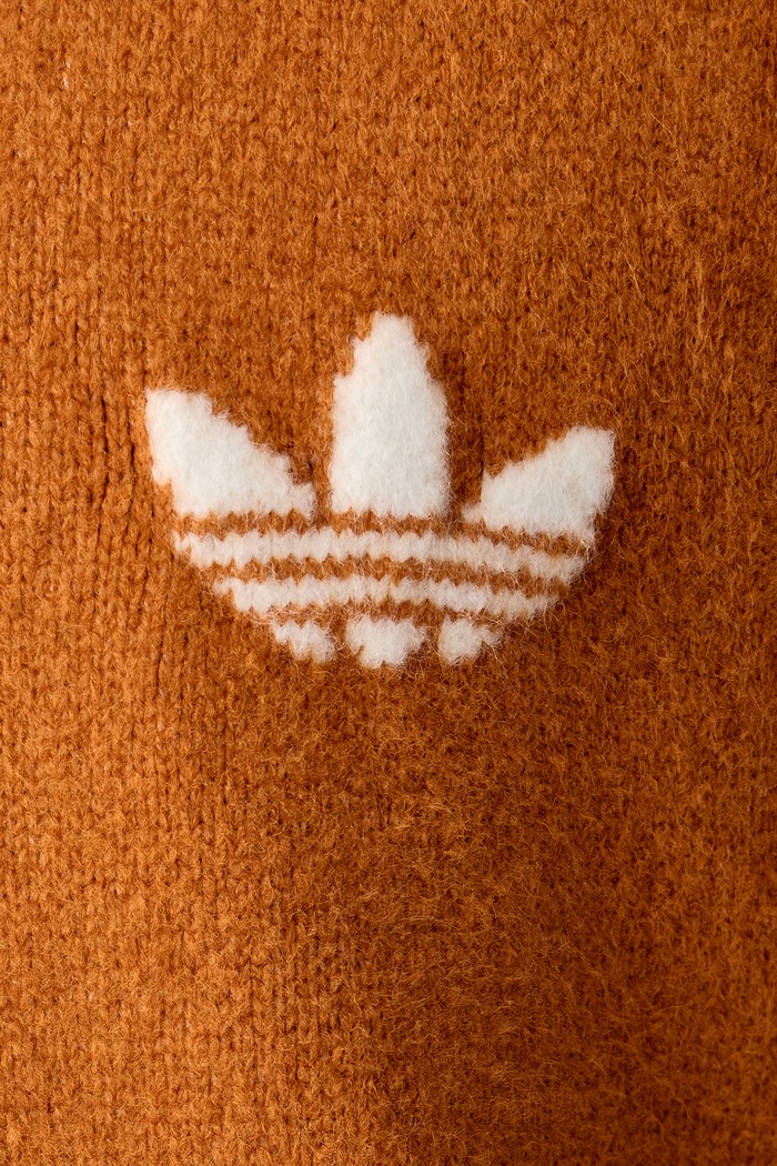 Sweter męski z wełną Trefoil Essentials adidas Originals pomarańczowy LC7650