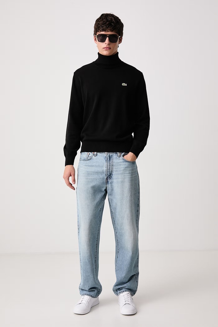 Lacoste Sweter męski bawełniany AH5204 czarny AW26