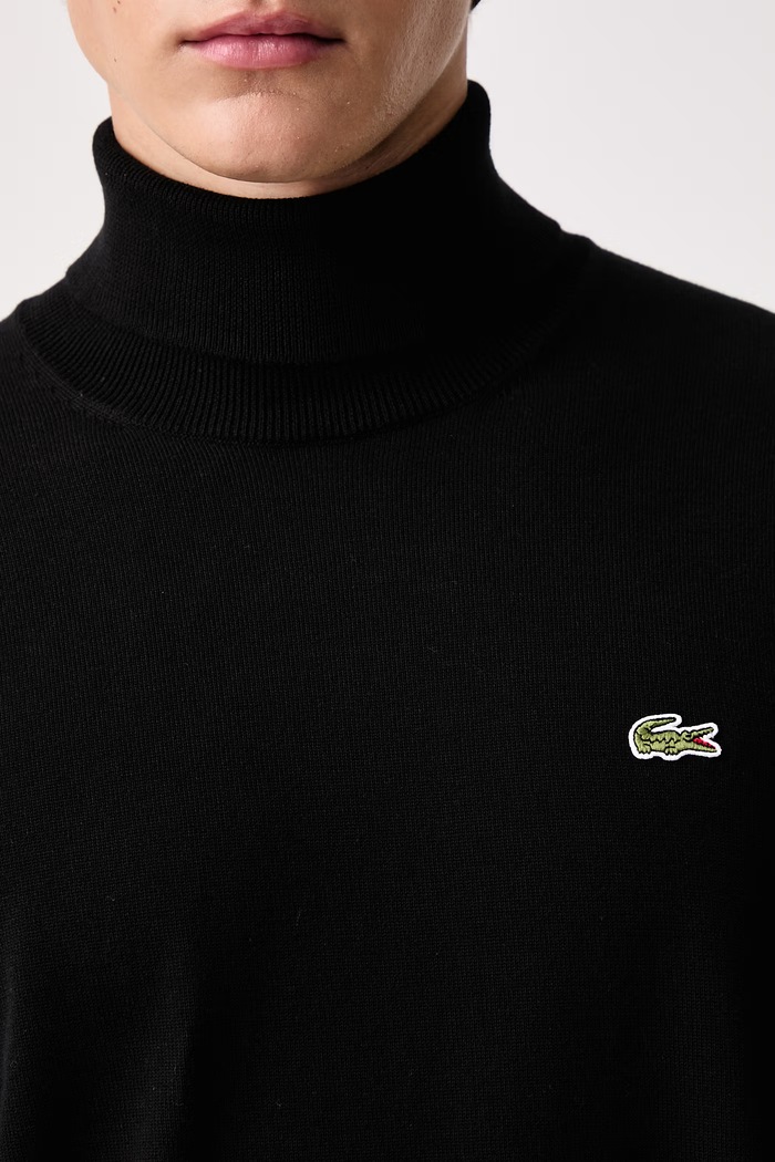 Sweter męski bawełniany Lacoste czarny AH5204