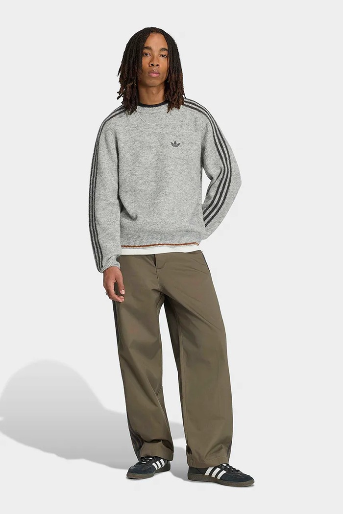 Одежда adidas Originals Свитер для мужчин Fluffy Knit Crew KE4169 серый