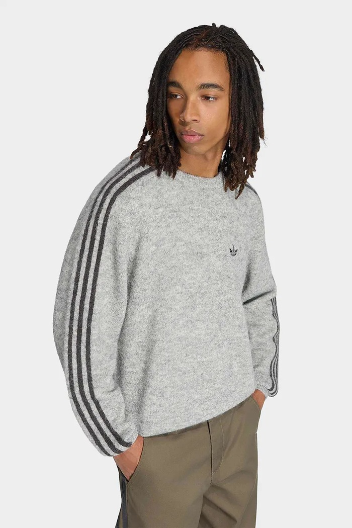 Свитер для мужчин Fluffy Knit Crew adidas Originals серый KE4169