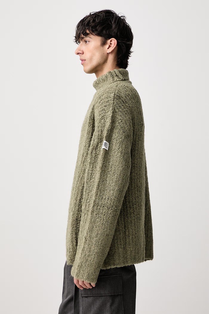 Półgolf męski z dodatkiem wełny MM6 Maison Margiela SH2HA0018.M13342 zielony