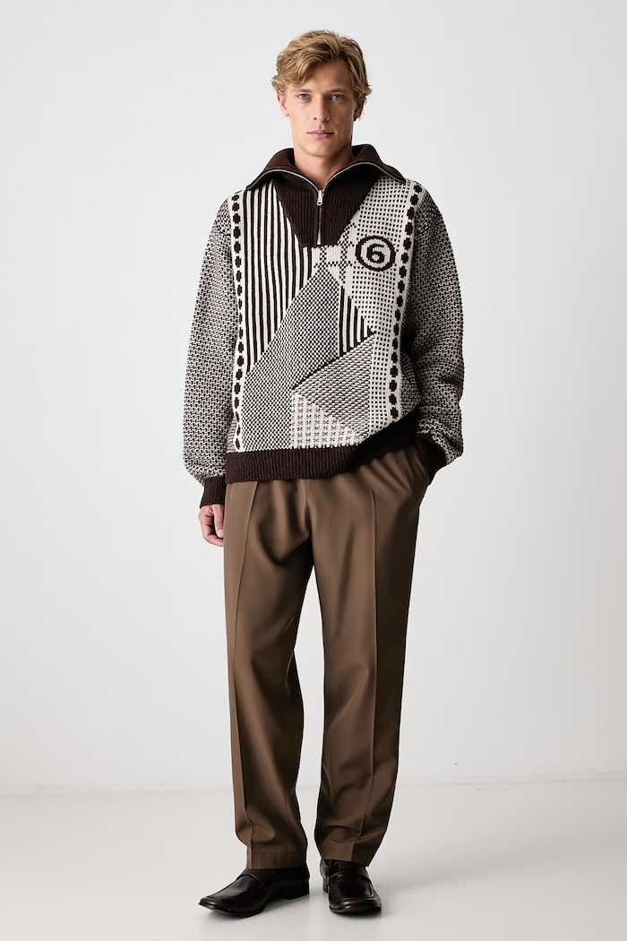 MM6 Maison Margiela Golf męski z wełną SH2GL0015.M13354 brązowy AW26