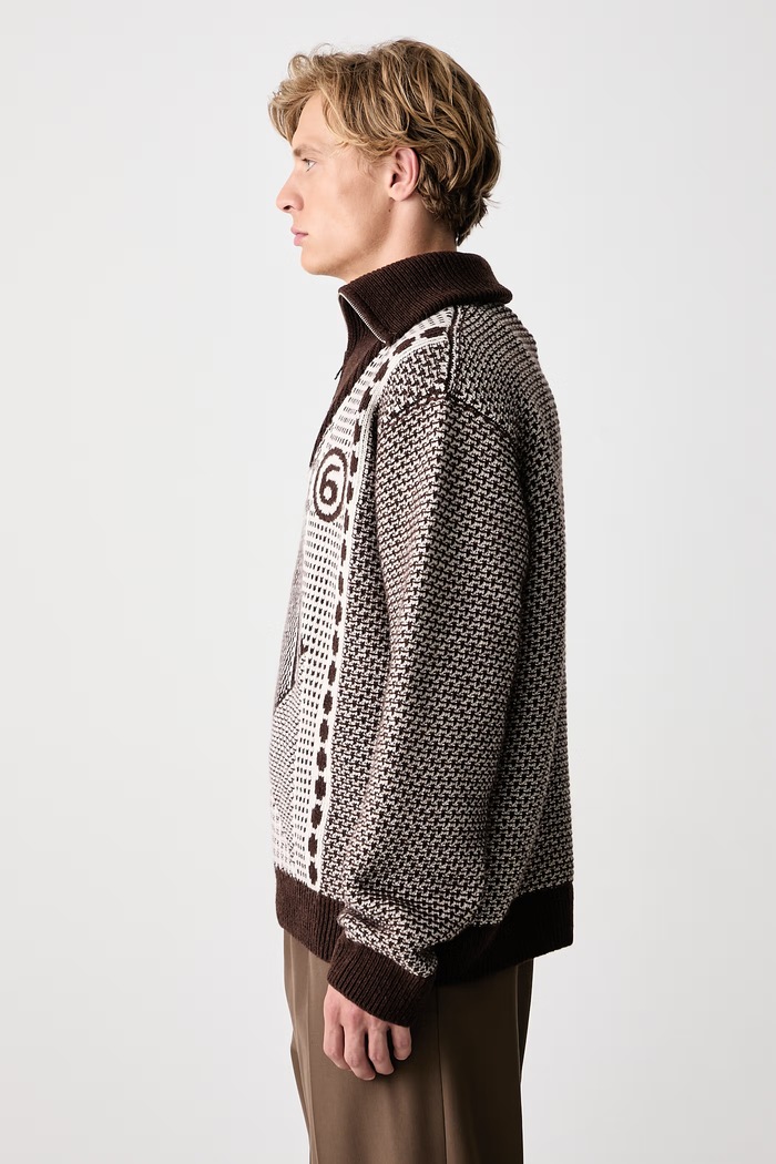 Golf męski z wełną MM6 Maison Margiela SH2GL0015.M13354 brązowy