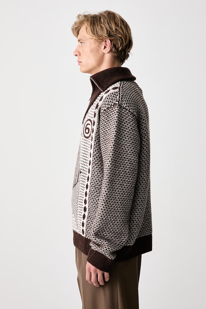 Golf męski z wełną MM6 Maison Margiela SH2GL0015.M13354 brązowy