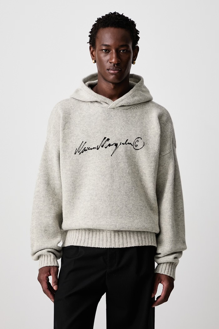 MM6 Maison Margiela Sweter męski z wełną szary SH0HL0051.M13288