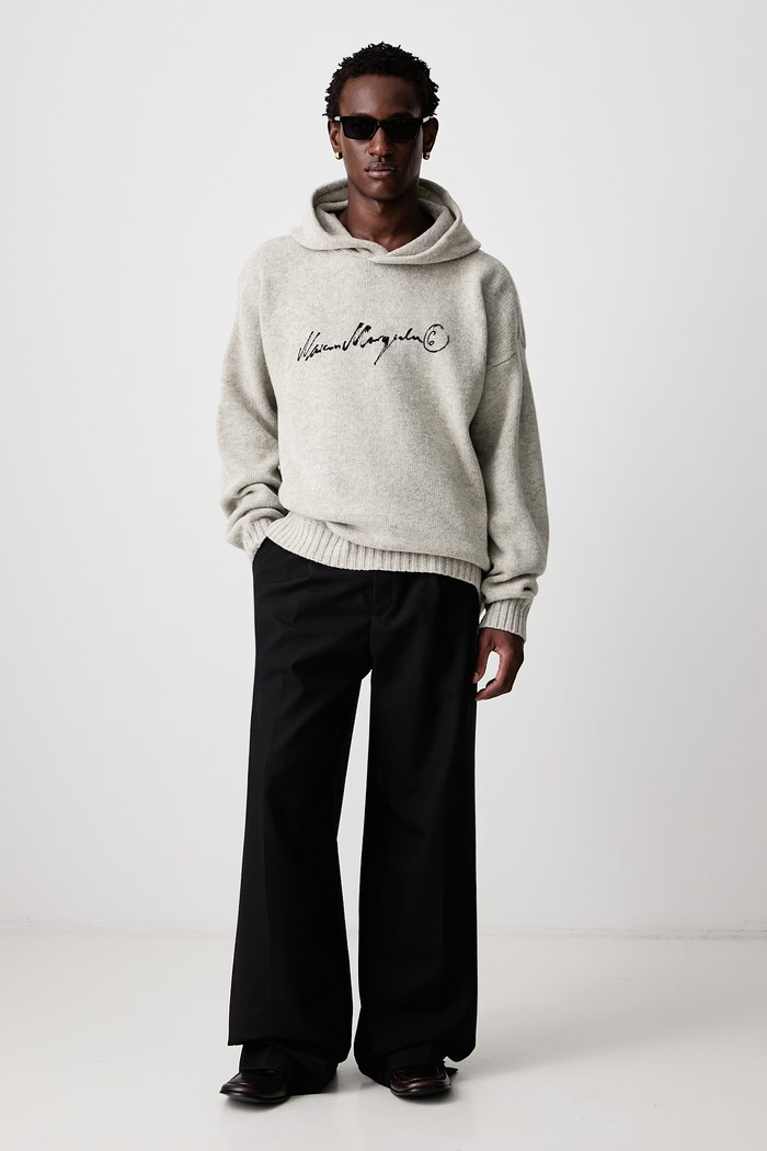 MM6 Maison Margiela Sweter męski z wełną SH0HL0051.M13288 szary AW26