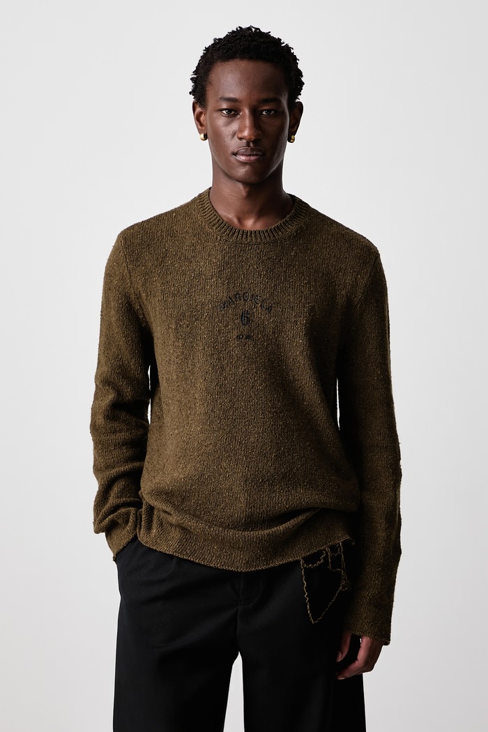 MM6 Maison Margiela Sweter męski z wełną zielony SH0HL0049.M13283