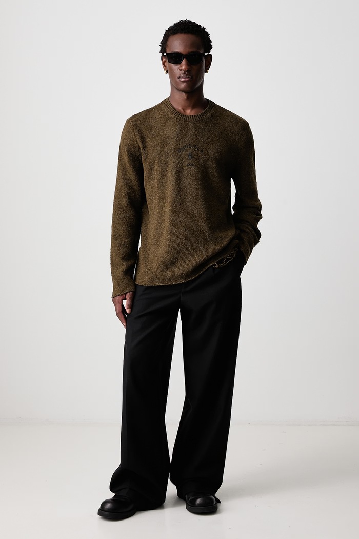 MM6 Maison Margiela Sweter męski z wełną SH0HL0049.M13283 zielony AW26
