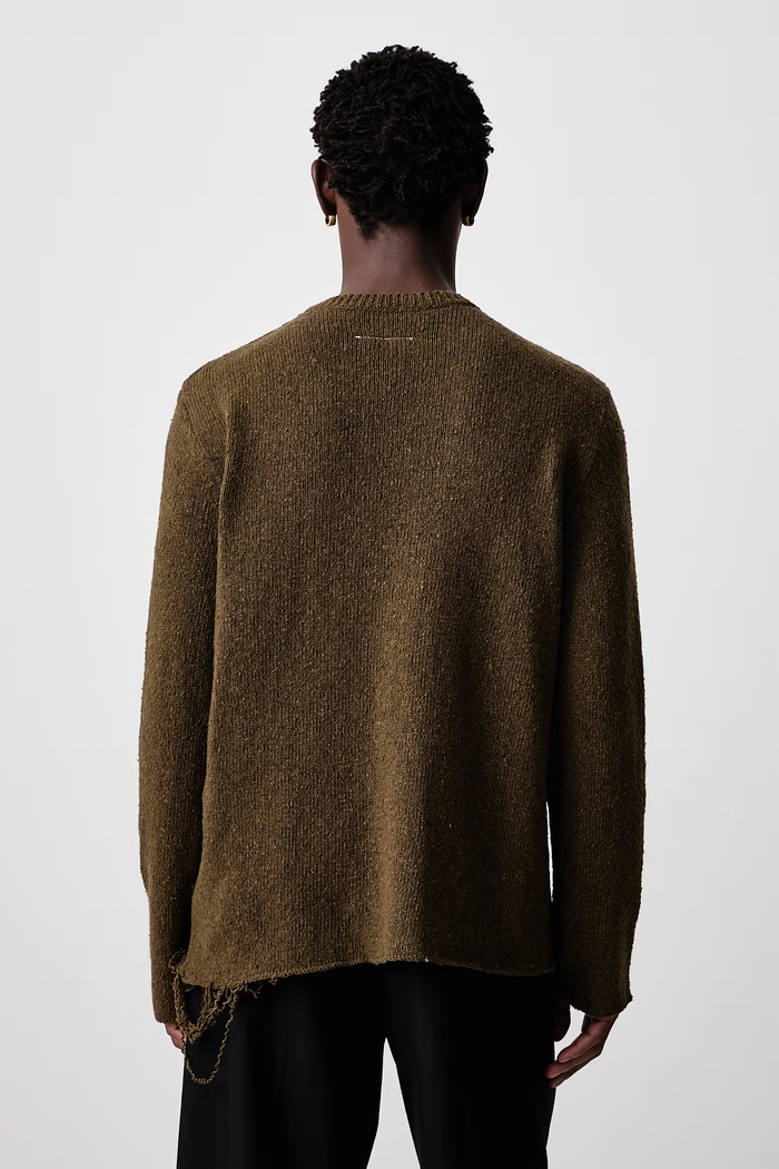 Odzież MM6 Maison Margiela Sweter męski z wełną SH0HL0049.M13283 zielony