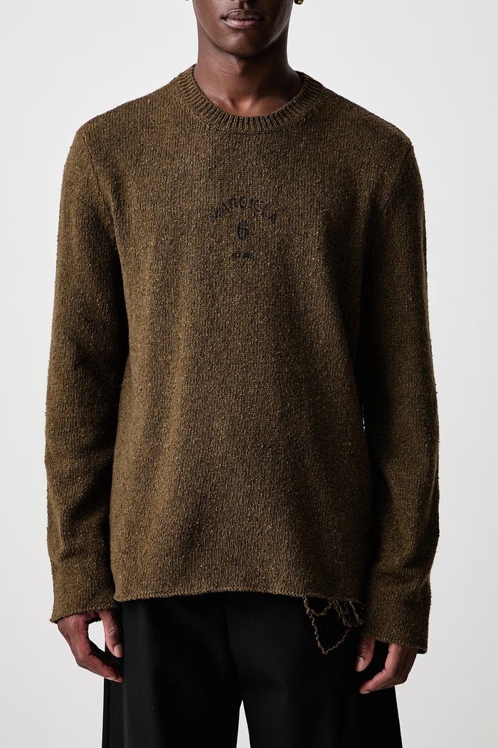 Sweter męski z wełną MM6 Maison Margiela zielony SH0HL0049.M13283