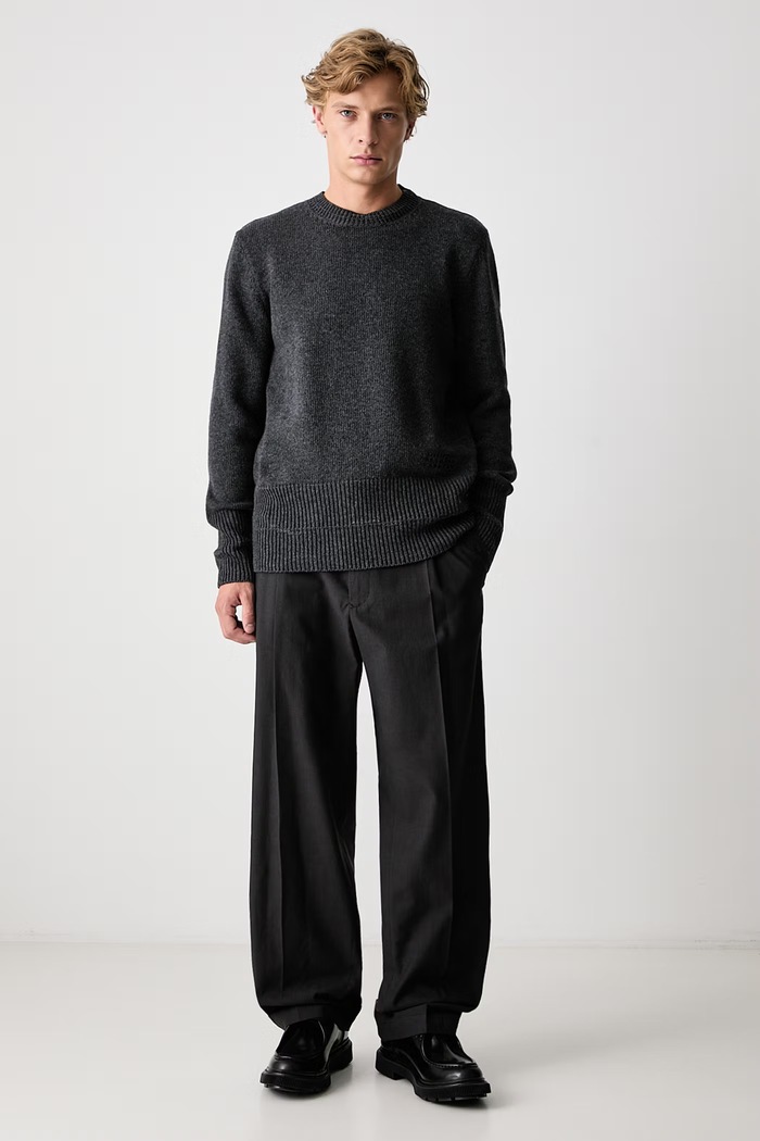 MM6 Maison Margiela Sweter z wełną męski SH0HL0043.M13287 szary AW26