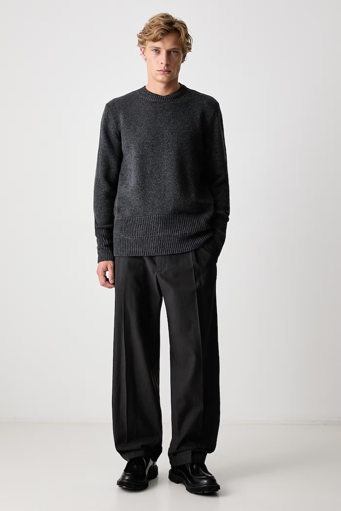 MM6 Maison Margiela Sweter męski z wełną SH0HL0043.M13287 szary AW26